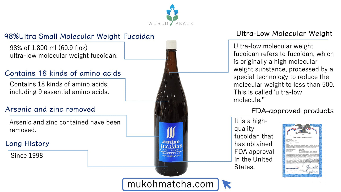 Long & Best seller Ultra Low (Small) Molecular Weight Fucoidan Beverage