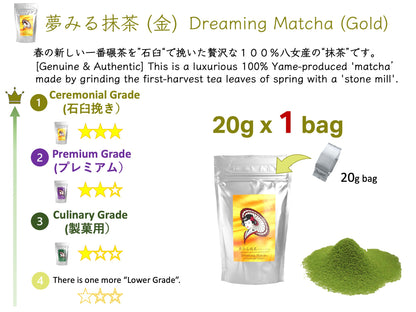 Direct Trade [Dreaming Matcha] (Gold) Ceremonial Grade Authentic High Quality Japanese Matcha Green Tea Powder