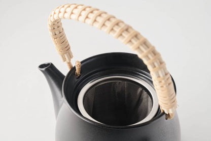 Black Mino Ware Teapot with Infuser – 400 ml [Teaware & Tableware]