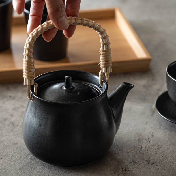 Black Mino Ware Teapot with Infuser – 400 ml [Teaware & Tableware]