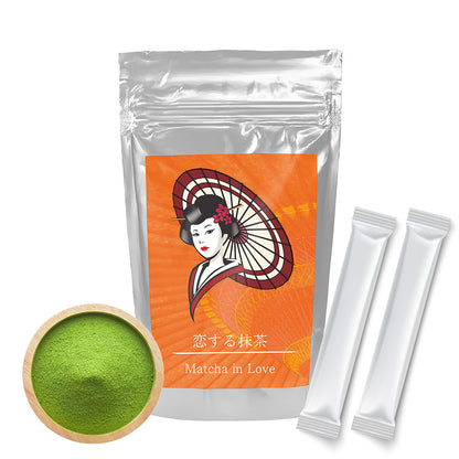 [Dreaming Matcha: Matcha in Love (paquetes individuales)] Auténtico polvo de Yame Matcha hecho en Japón para beber, hornear café con leche, prácticos paquetes individuales [恋する抹茶（個包装）] 抹茶 無添加 無糖 無塩 無香料 100% 向抹茶（むこうまっちゃ）Mukoh Matcha