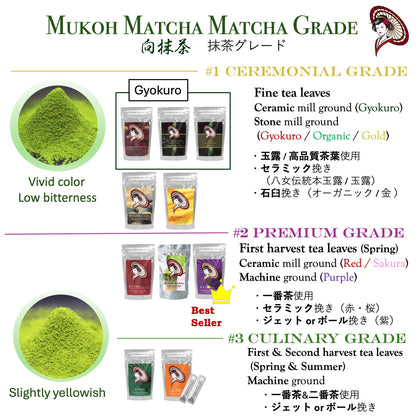 [Dreaming Matcha (Yame Gyokuro)] Té verde Matcha de grado ceremonial superior en polvo "夢みる抹茶"（八女玉露） 抹茶 粉末 パウダー Mukoh Matcha 向抹茶（むこうまっちゃ）