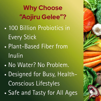 Mukoh Matcha [Aojiru Gelee] – Seasonal Fruits & Vegetables Jelly with Probiotics | Daily Wellness Supplements