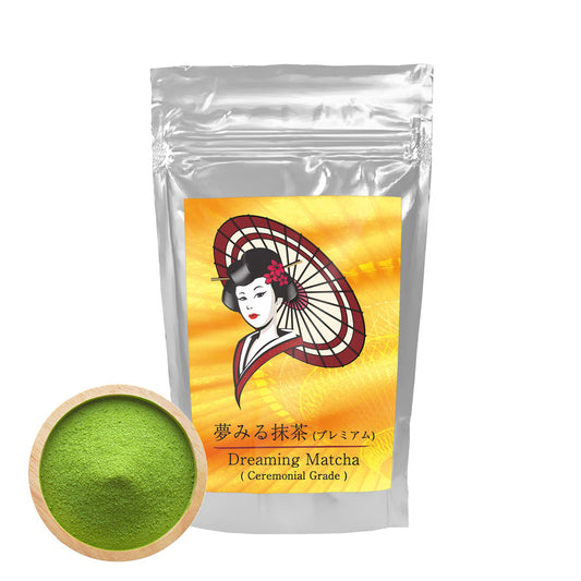 [Dreaming Matcha (Gold)] Ceremonial grade Matcha green tea powder 100% Pure Yame tea ماتشا "夢みる抹茶"（金）一番茶 石臼挽き抹茶 粉末 パウダー 100% 八女産 向抹茶（むこうまっちゃ）Mukoh Matcha