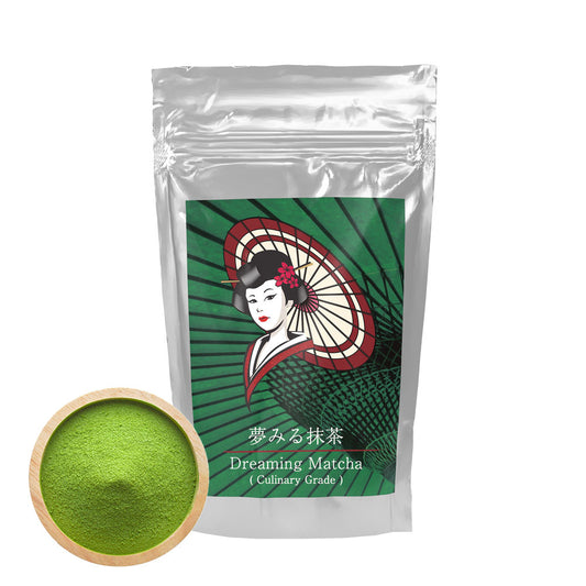 [Dreaming Matcha (Green)] Culinary Confectionery grade powder 100% Pure Yame tea ماتشا "夢みる抹茶"（緑）一番茶入り二番茶 抹茶 粉末 パウダー 製菓グレード 100% 八女産 向抹茶（むこうまっちゃ）Mukoh Matcha