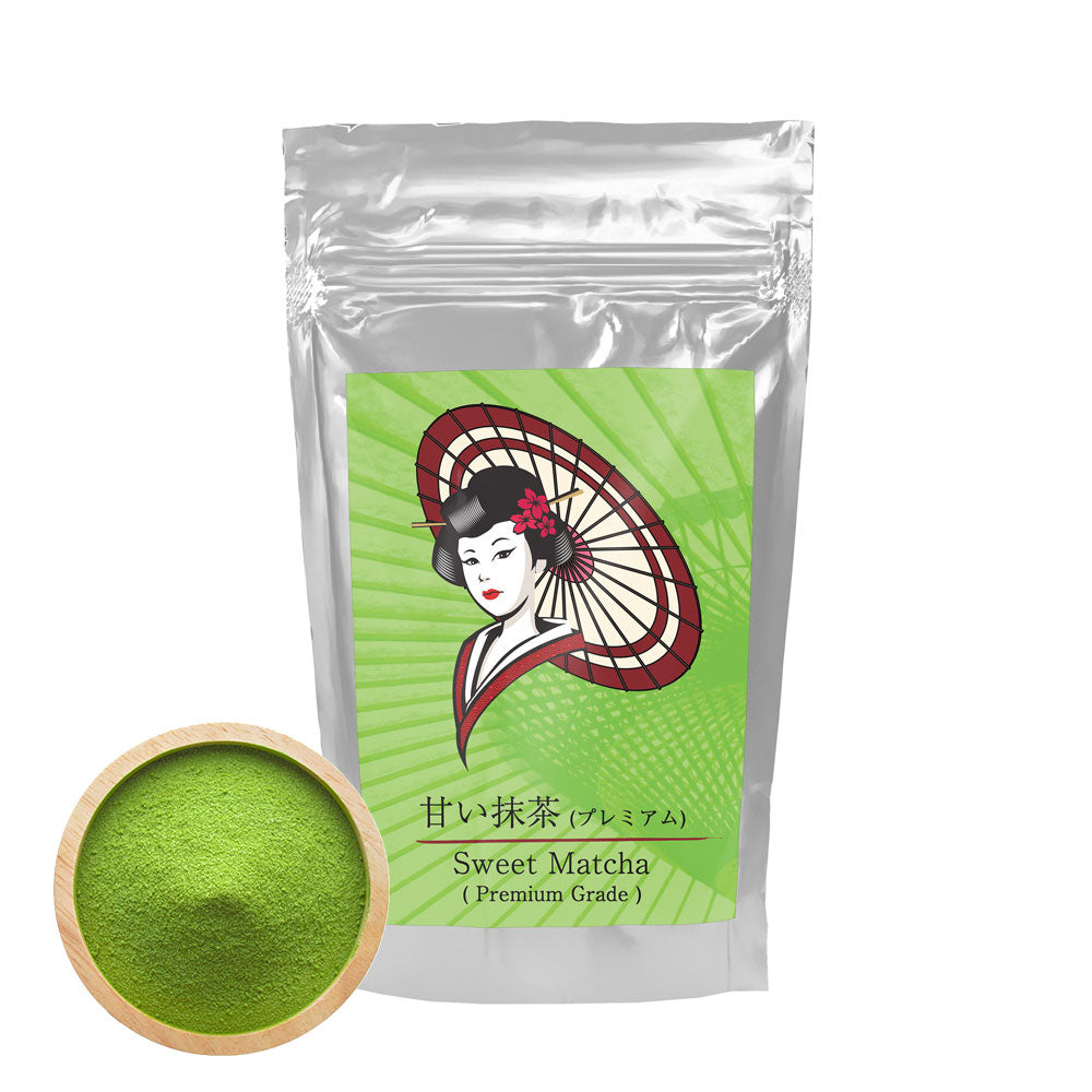 [Dreaming Sweet Matcha (Lime)] Premium grade Sweetened Japanese latte ماتشا لللاتيه والحلويات 一番てん茶使用 "夢みる甘い抹茶"（ライム）ほんのり甘い ラテ用 製菓用 プレミアムグレード スイート抹茶 国産 福岡県 八女茶 向抹茶（むこうまっちゃ）Mukoh Matcha 日本のお土産 福岡のお土産