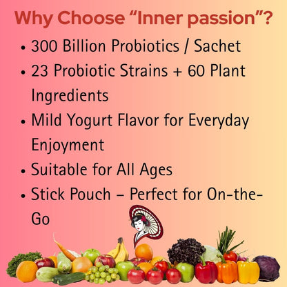 [Inner Passion] – 300 Billion Probiotic Jelly with 60 Fruits & Vegetables | Daily Wellness Supplements