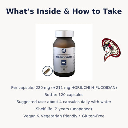 [NK-FUCOIDAN] - High Molecular Weight Fucoidan Capsules 高分子 [フコイダン カプセル] Daily Wellness Supplement